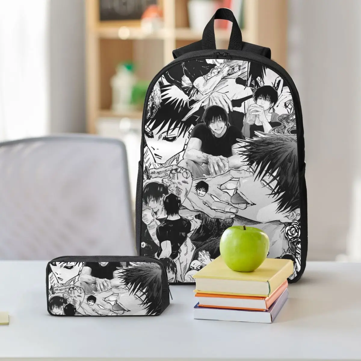 Tokyo Revengers Toji Fushiguro Backpack Boys Girls BookBag School Bag Shoulder Bags 3ps Insulated Lunch Bag Pencil Case