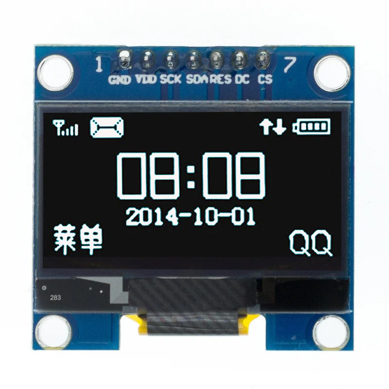 1.3 inci modul OLED SPI/IIC I2C berkomunikasi putih/warna biru 128X64 modul layar LCD LED 1.3 "OLED