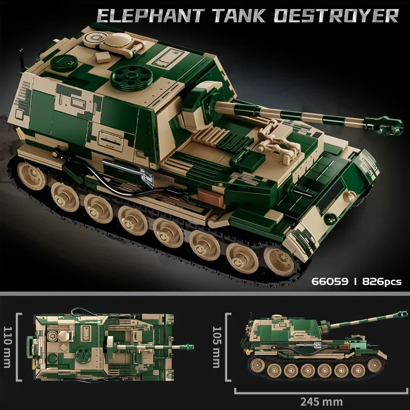 Children's puzzle assembly toy TOG mouse type heavy tank building block train gun armored vehicle series model