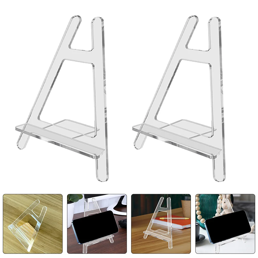 

2Pcs Clear Acrylic Mobile Phone Display Stand Cellphone Holder Retail Showing Rack for Desk Phone Stand for Desk