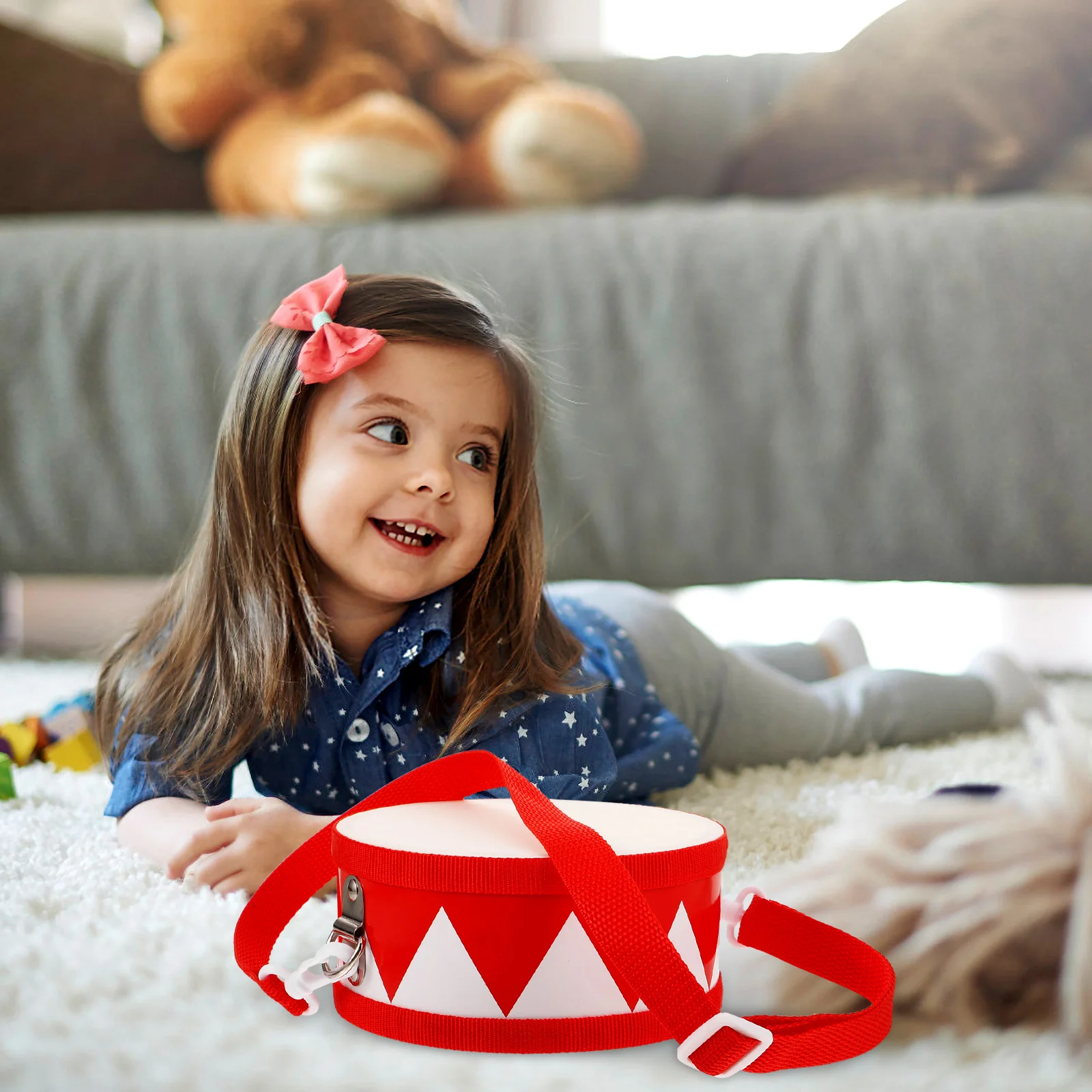 

1Set Double Sided Portable Snare Drum Small Size Percussion Instrument Drum for Kids Toddlers Educational Adjustable Strap