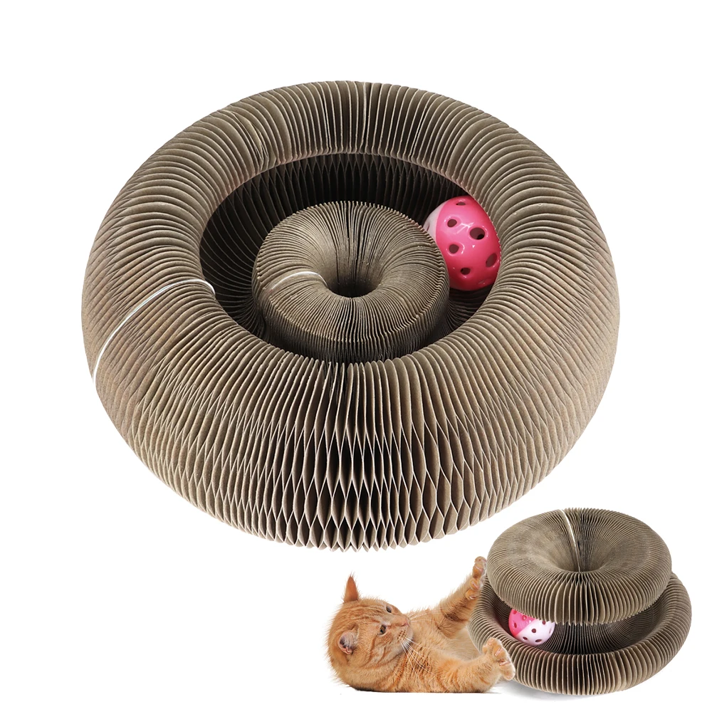 Funny Cat Scratching Board Cat Toy with Bell Cat Grinding Claw Cat Climbing Frame Cat Scratch Toy Folding Cat Scratcher Toys