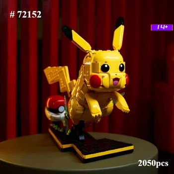 Zestaw klocków konstrukcyjnych 2026 kompatybilny z 72152 elementami, idealny na prezenty na Halloween i Boże Narodzenie, 2050 elementów, konstrukcja Pikachu.