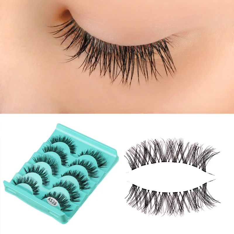 Cílios Postiços Grossos Naturais, Lashes Longos, Maquiagem Wispy, Ferramentas De Beleza, 5 Pares