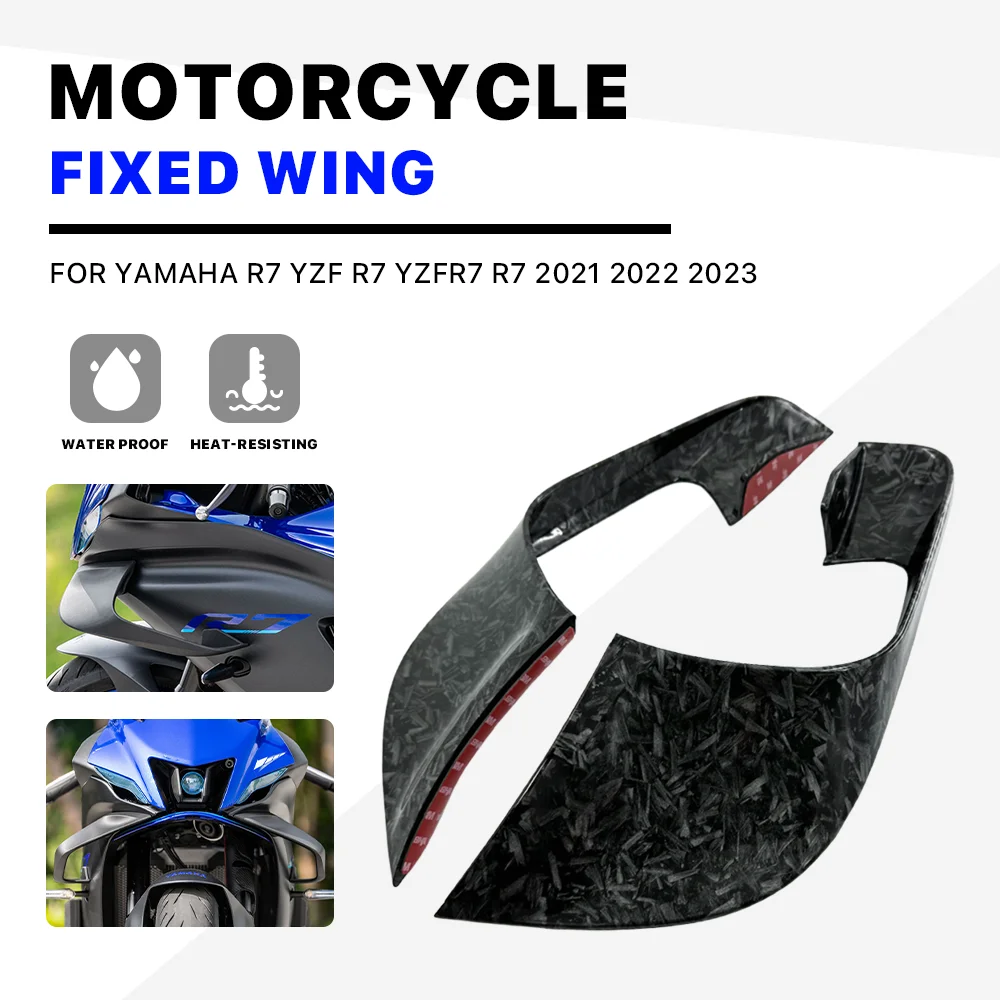 

For YAMAHA R7 YZF R7 YZFR7 R7 2021 2022 2023 1pair Fixed Wind Wing Forged carbon Motorcycle Wing Aerodynamic Fairing Accessories