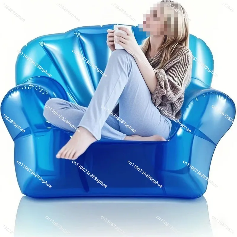 Transparent sofa inflatable sofa camping inflatable lazy recliner single seat pluggable doll stool