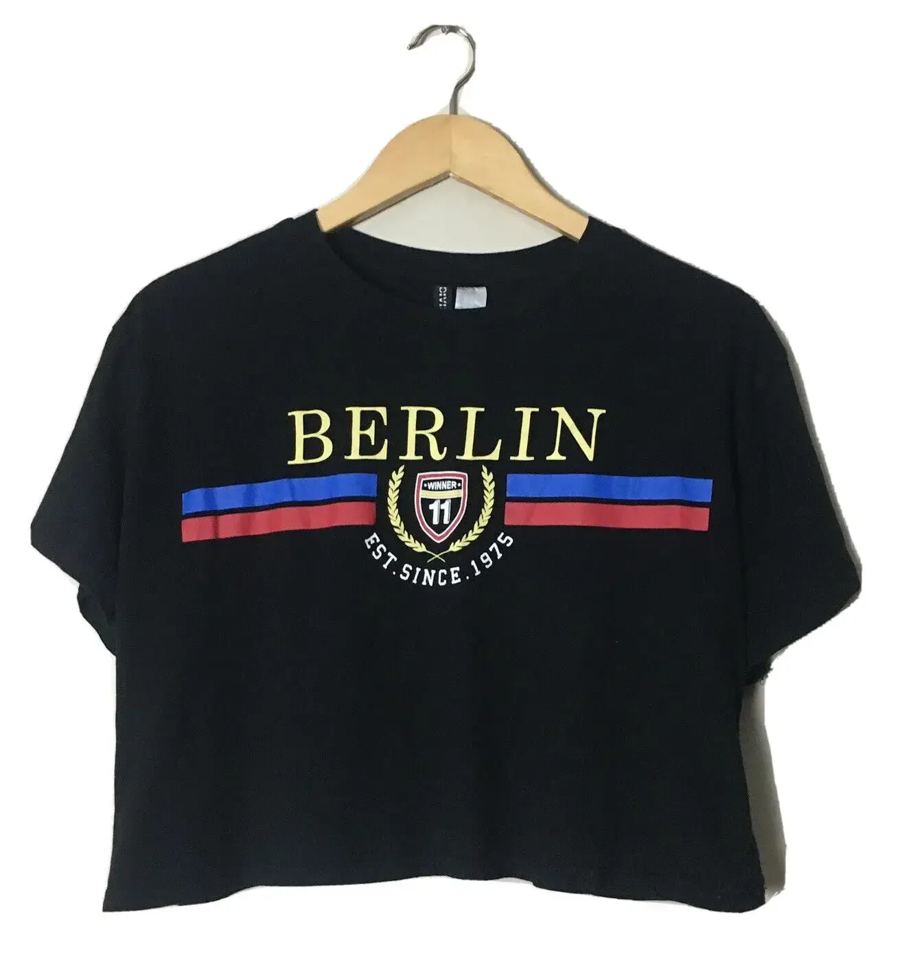 Berlin Shirt Short Sleeve Crew Neck Women's Crop Top Divided Blouse Shirt H & M