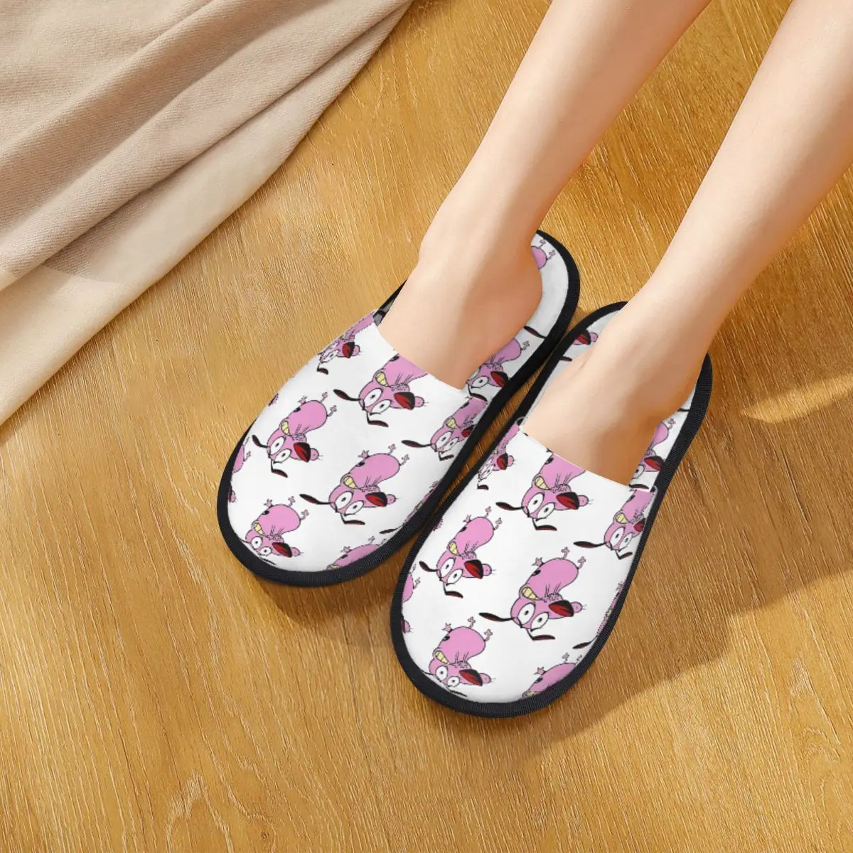 Chaussons personnalisés mignons et originaux en forme de chien, en mousse à mémoire de forme, chauds et doux, pour femmes, pantoufles confortables pour la maison et la chambre à coucher.