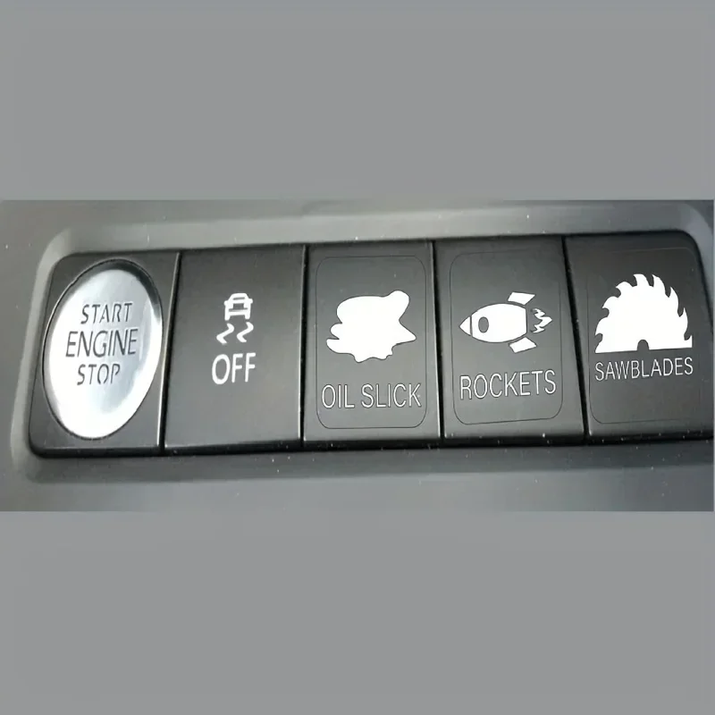 1PC Novelty Car Button Switch Decorative Sticker Instrument Interior Console Idle Button Durable Rocker Switch Label Sticker