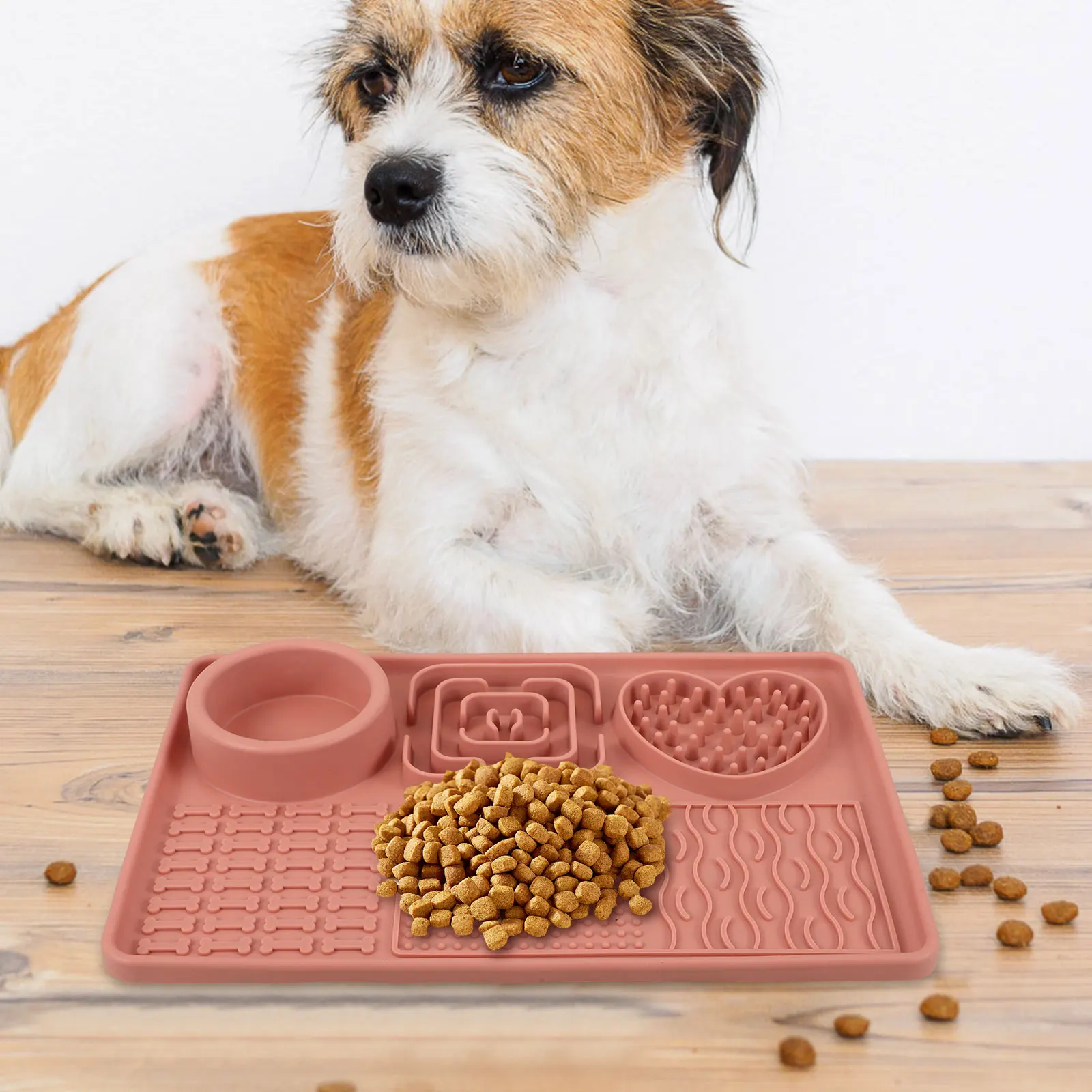 

Pet Licking Mat for Dogs Cats Slow Feeder Large Pink Silicone Food Mat with Suction Cup Dog Lick Pad Feeding Accessory