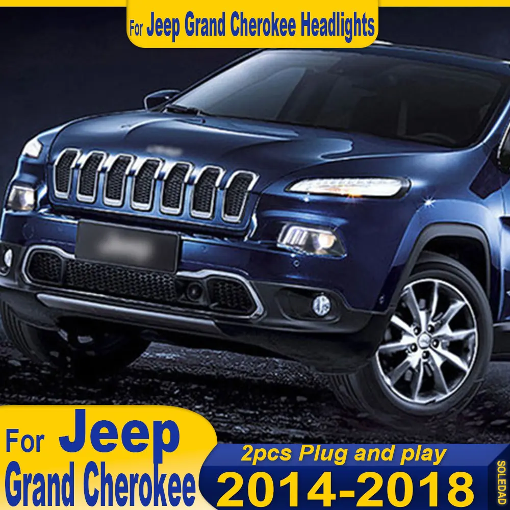 

Car Headlights For Jeep Cherokee headlights 2014 2015 2016 2017 2018 LED Headlight DRL Lens Double Beam Bi-Xenon Head Lamp