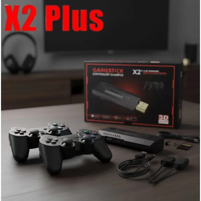 Newly X2 Plus 4K Game Stick 256GB Retro Gaming Console with Wireless Controllers for 4K Classic Games