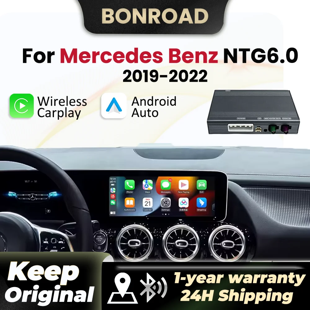 Drahtlose Carplay Android Auto Modul Für Mercedes Benz A B C E GLA GLK GLS CLA ML Klasse 2019-2022 NTG 6,0 Spiegel Link BT GPS