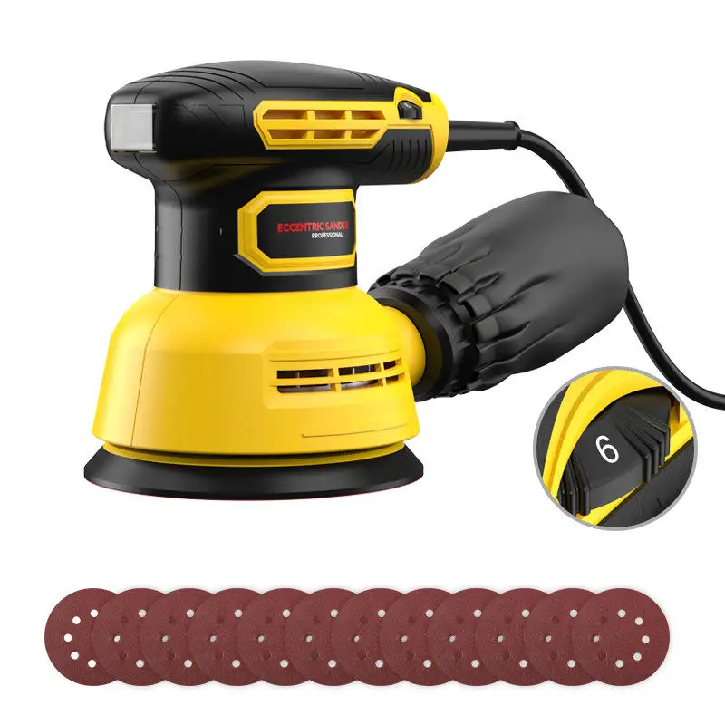 Industrial Grinding Polishing Machines Speed Control Vacuum Function Eccentric Sanding Papers Electric Random Orbital