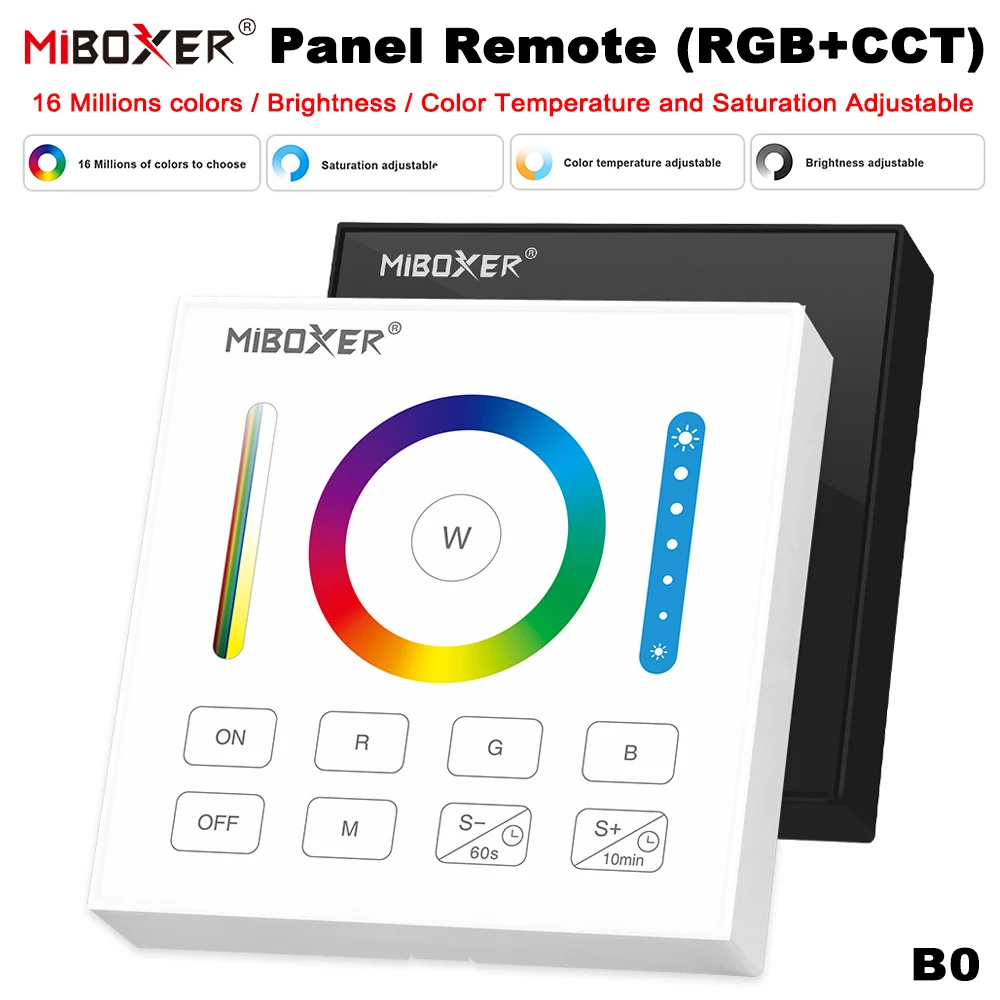 Miboxer B0 2.4G Timming 86 Panel przełączników dotykowych Regulacja jasności Ściemniacz RGB RGBW RGB+CCT Do taśm Led / Panel świateł / Kontroler