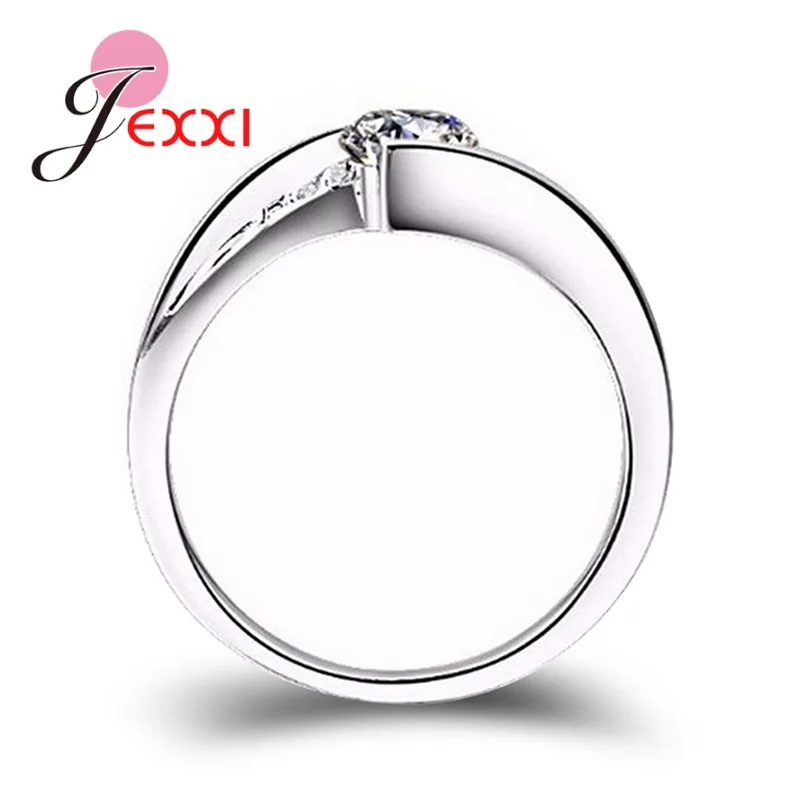 Women's 925 Silver Zircon Cocktail Ring, Elegant Design