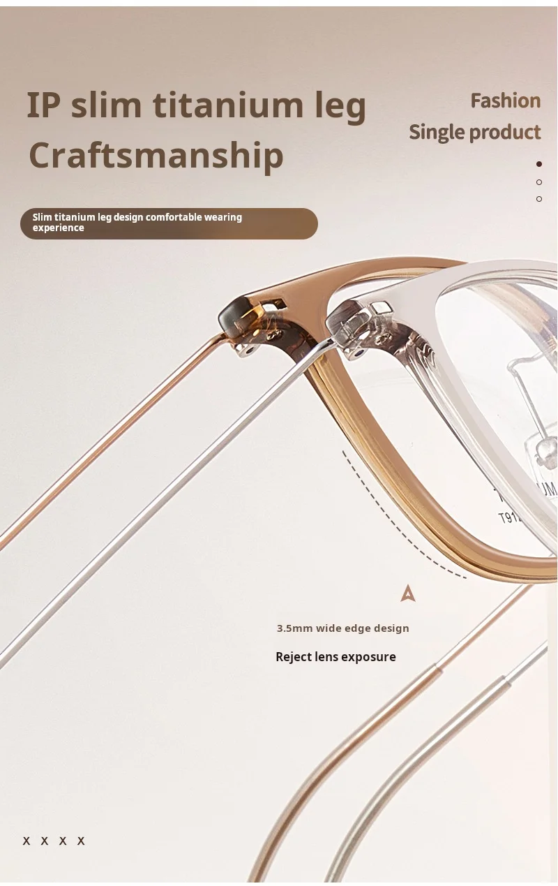 YIMARUILI Ultraleichte 8 g Männer und Frauen TR90 Brillengestell aus reinem Titan, quadratisch, flexibel, optisch, 91 – Detail 5