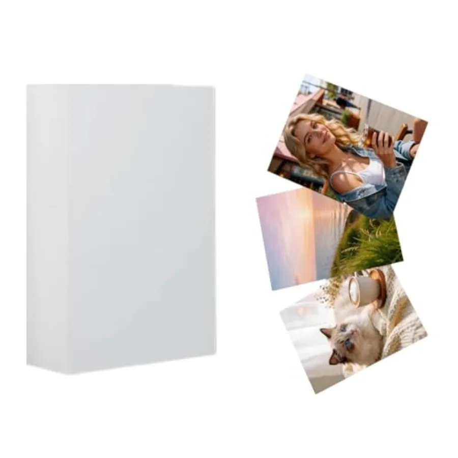 

100 Sheets Glossy Photo Papers, 3.5" x 5", 180 gsm Inkjet Photo Printer Paper, Instant Dry Picture Paper for DIY Chip Bag, Cale