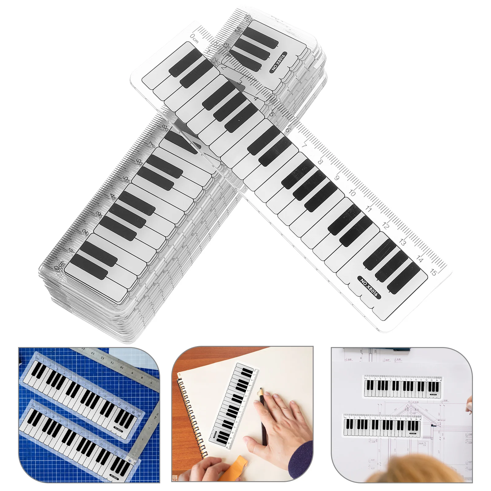

15pcs Music Theme 15Cm Plastic Straight Measuring Tool For School Drawing Supplies Stationery Ruler Student Back To School