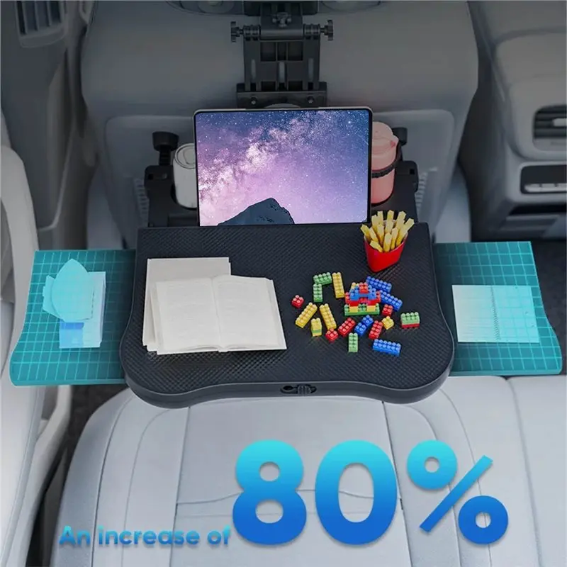 A65P-Expandable Car Backseat Desk With Non-Slip Pad & Device Holder Back Seat Tray For Laptop Dining view 6