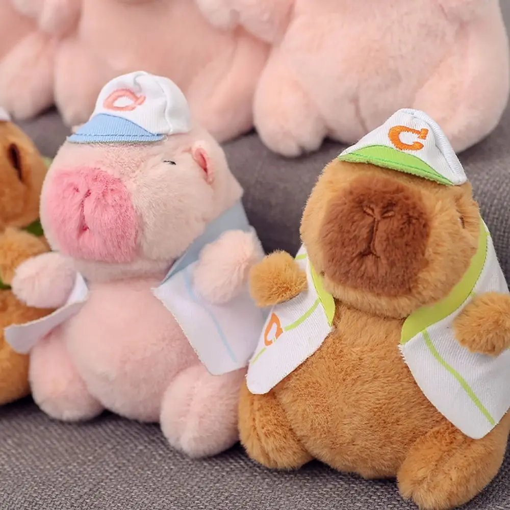 Porte-clés Capybara en peluche rose, jouet de dessin animé mignon, pendentif Capybara, décoration de sac, doux, moelleux, beurre d'animal, cadeau d'anniversaire