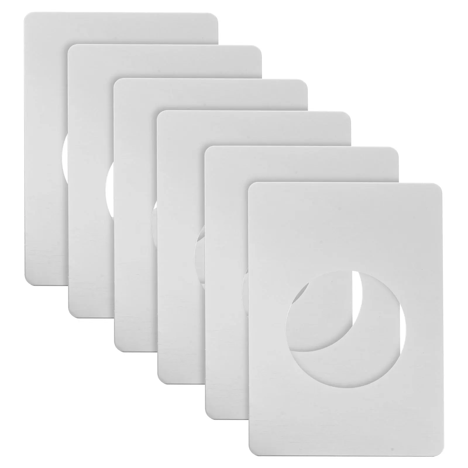 

6Pcs Door Striker Plates Stainless Steel Lock Reinforcement Repair Plate Door Hole Cover Plate for Home Office Hotel School Use