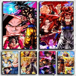 Canvas Painting Japan Bandai Anime Super Saiyan Goku Art Pictures Classic Home Decor Bedroom Posters for Wall Children Gift