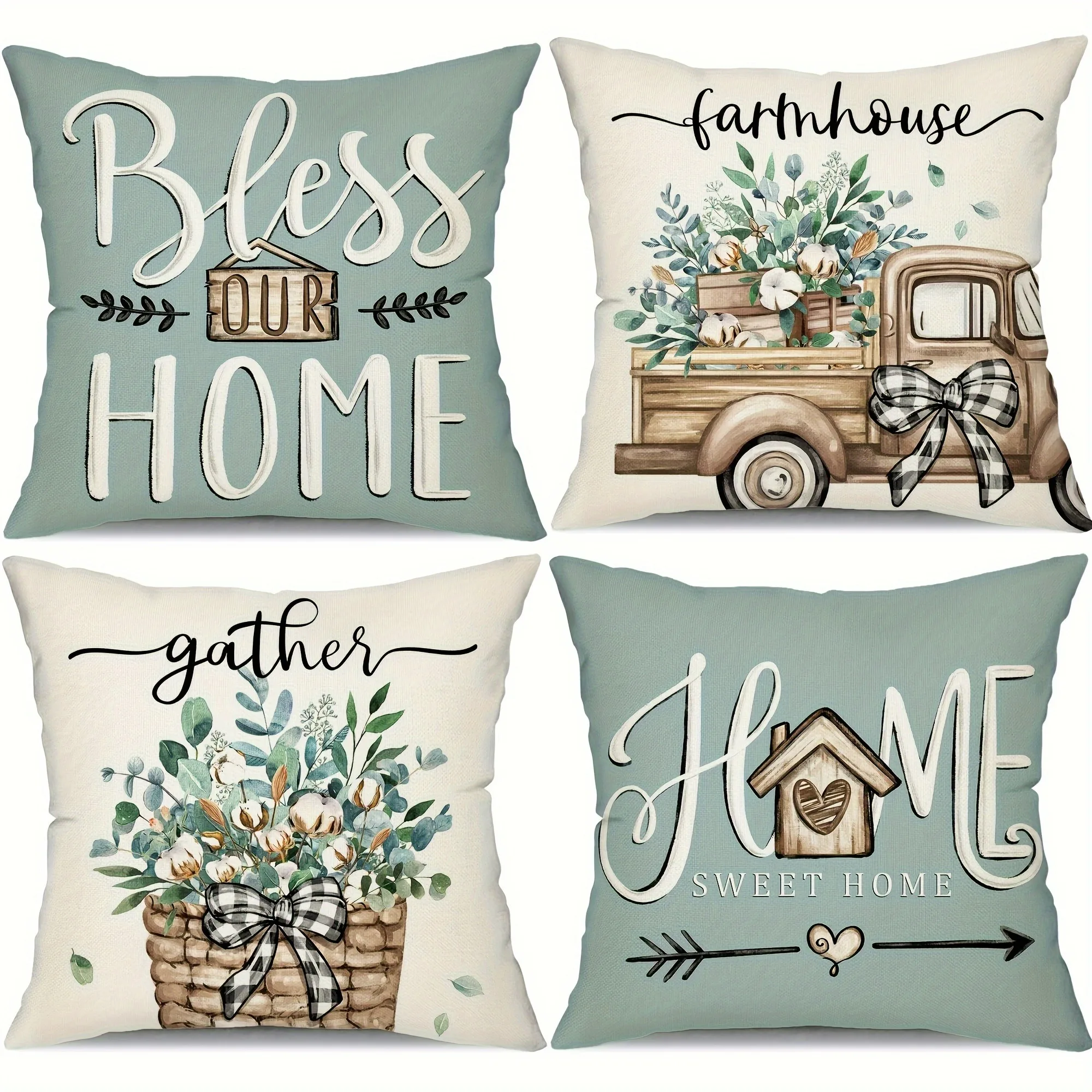 Sweet home pattern design, soft and comfortable, sofa and chair cushion cover, suitable for all kinds of rooms and places