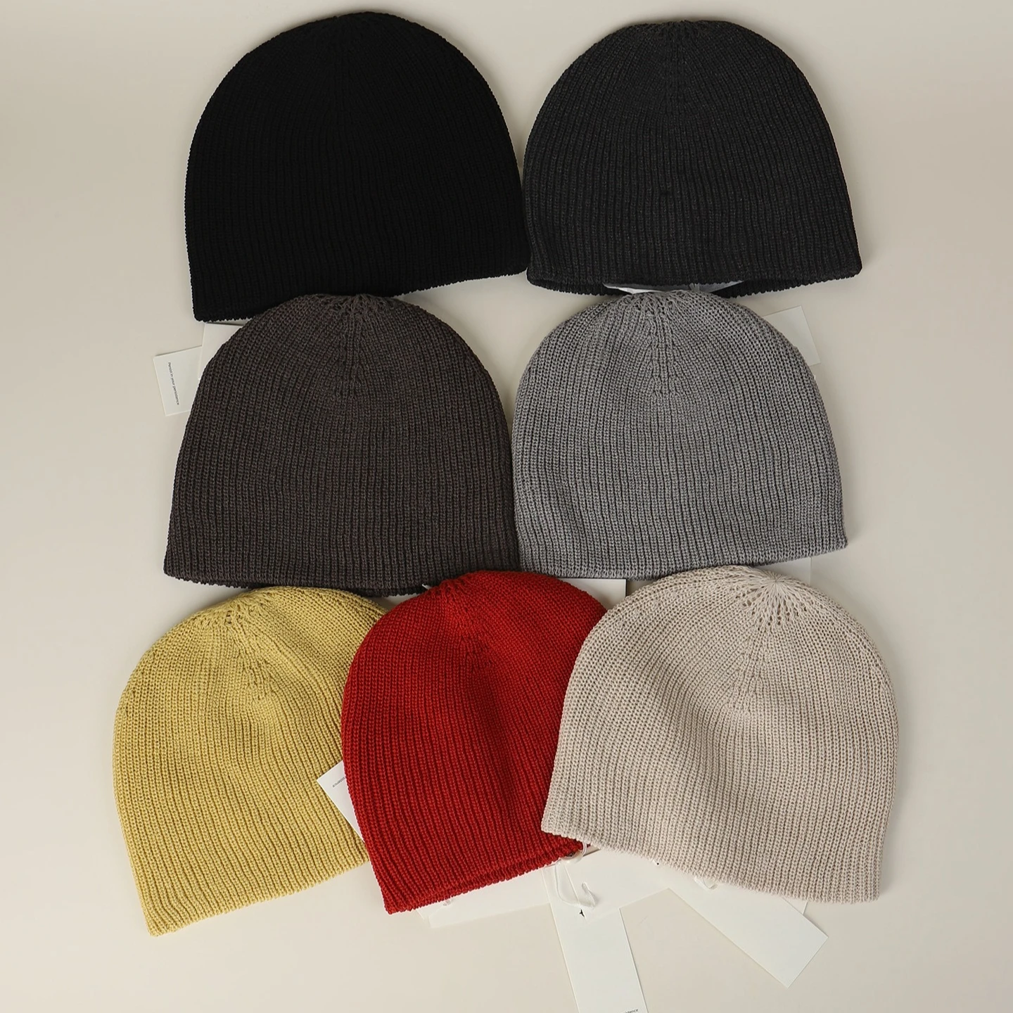 Unisex Brushed Wool‑Blend Knitted Pullover Hat Simple Solid‑Color Loose Large Size Knit Beanie For Outdoor Mountaineering Hiking