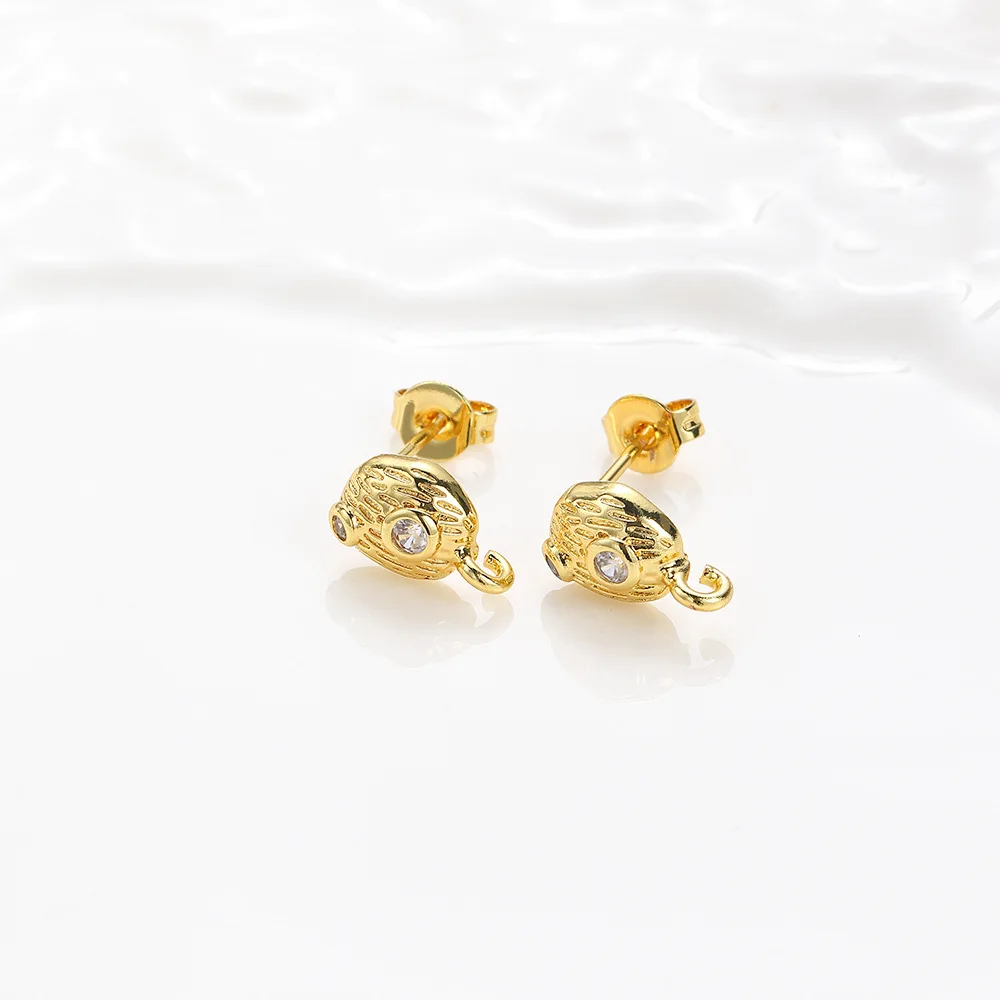 Versatile Y-shaped U-shaped earrings, ear buckle copper accessories, simple love pearl earrings DIY jewelry accessories