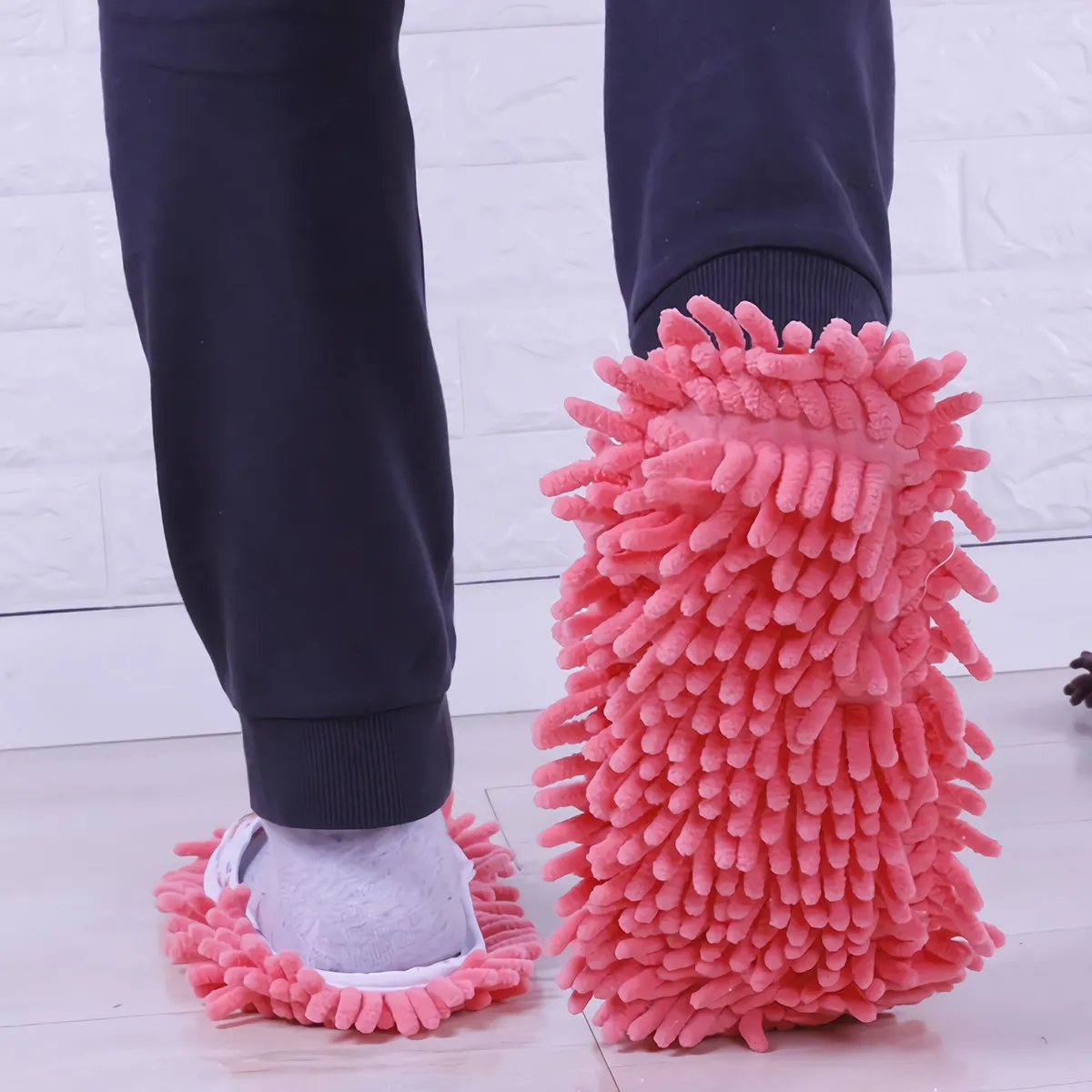 1Pair Japanese Style Slipper Soft Breathable Skidproof Floor Cleaning Mop Slippers Indoor Non Slip Cloth Shoes for Home Men