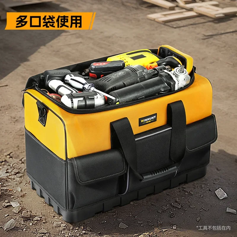 WINHUNT 16 Pockets Large Capacity Tool Storage Bag Double Drawing Crossbody Handheld Tool Kit Waterproof Oxford Cloth