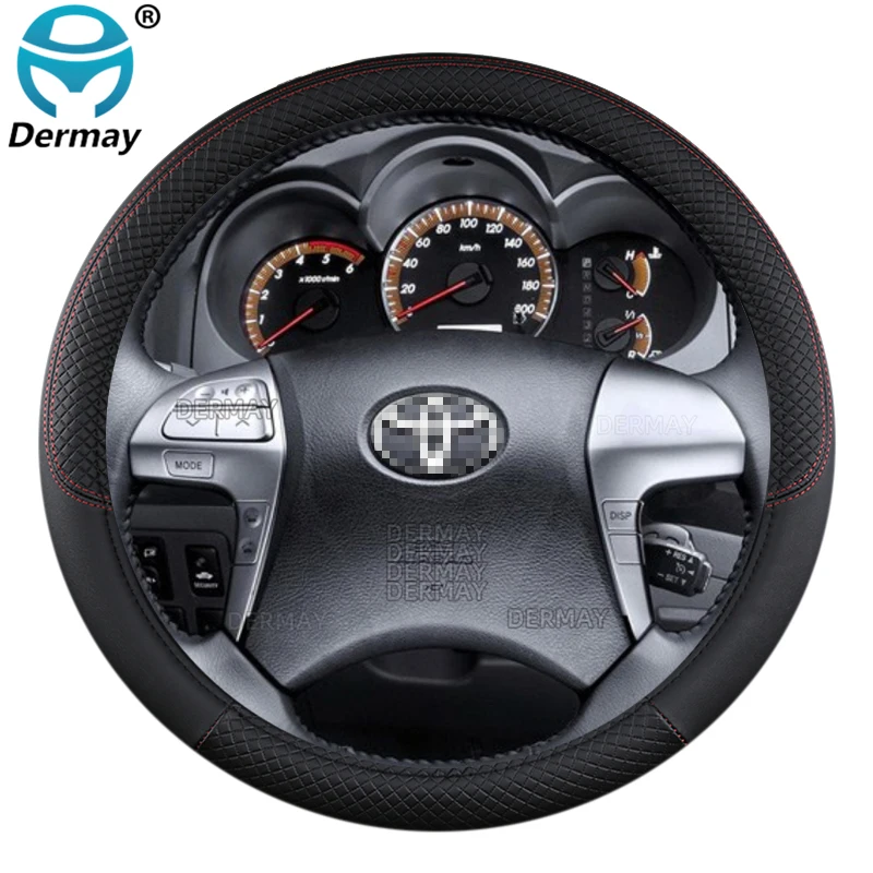 for Toyota Hilux Car Steering Wheel Cover PU Leather Non-slip 9 Colors Auto Accessories Fast Shipping