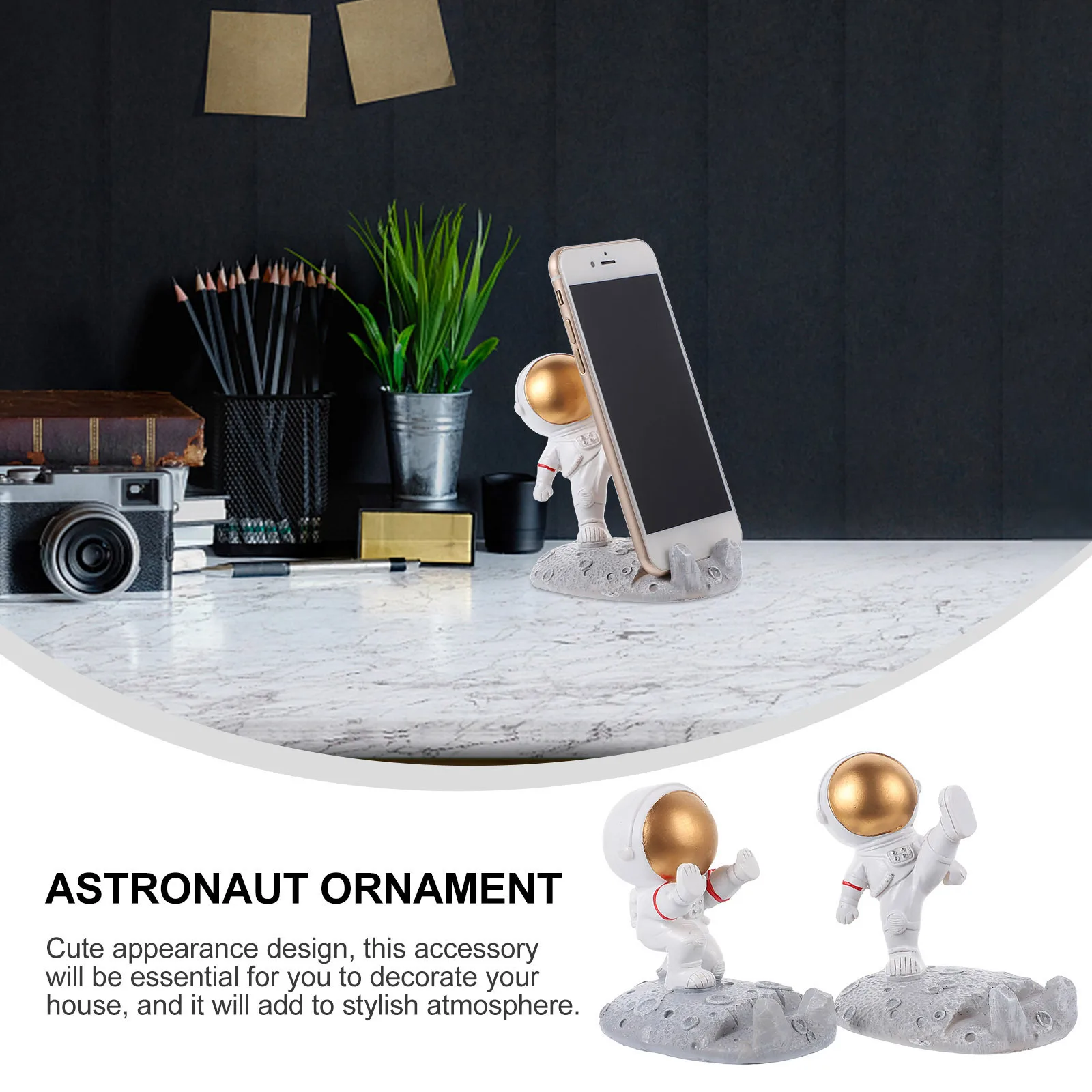 

2Pcs Astronaut Sculpture Resin Ornaments Home Decorations for Tabletop Resin Figures Atmosphere Enhancer