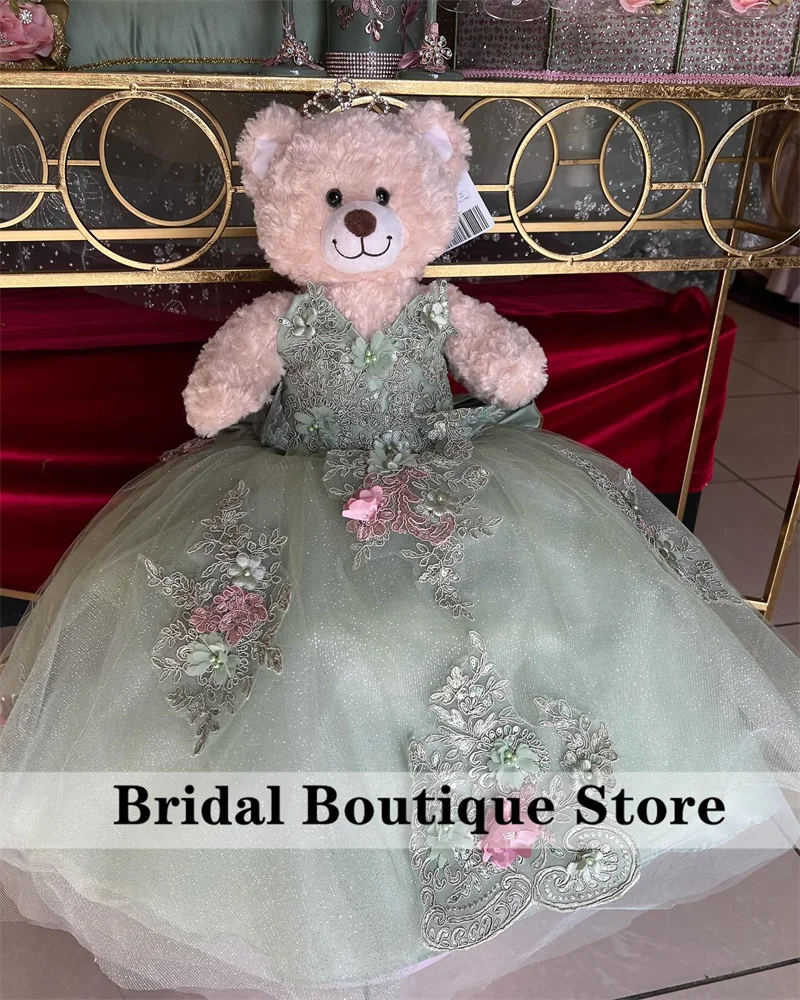 

Special Link For Burgundy Personalized Quinceanera Teddy Bear 3D Flowers Appliques Crystals Pearls Birthday Party Photoshoot