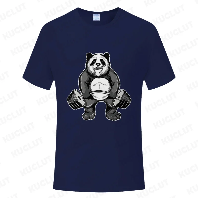 Panda Gym T-Shirts Workout Trainer Print Streetwear Men Women Fashion T Shirt Short Sleeve Clothes Funny Tees Tops Clothing