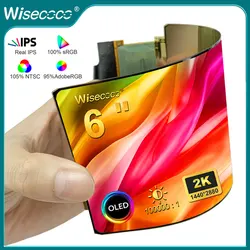 Wisecoco 2K OLED Flexible Display 6 Inch IPS 2880x1440 AMOLED Ultra Slim Bendable Flexible Screen With Type C HDMI Driver Board