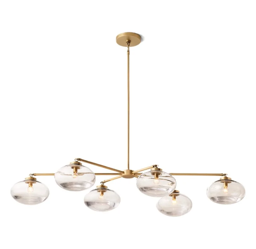 American vintage luxury modern atmospheric crystal chandelier, adjustable height chandelier, dining room, bedroom, villa