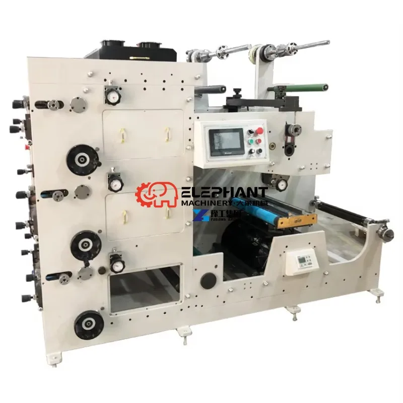 New 2-5 Color Adhesive Paper Flexographic Printing Machine UV Dryer Stack Structure Automatic for Plastic Bag Label Printing