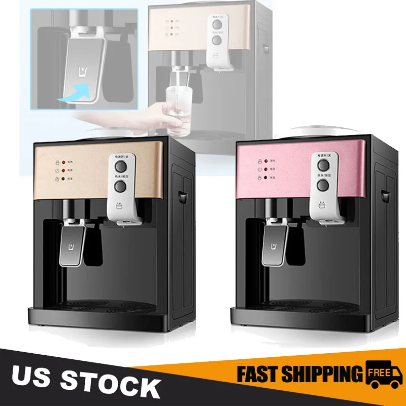 

Desktop Water Dispenser 1.2-5 Gallons Tank Stainless Steel Top Loading Fast Hot/Cold/Warm Water US Plug 3-Temperature Control