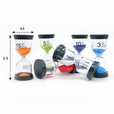 Sand Timer 6 Colors Hourglass 1/3/5/10/15/30 Minutes Sandglass Timer Sand Watch Clock for Kids Games Home Office Decoration