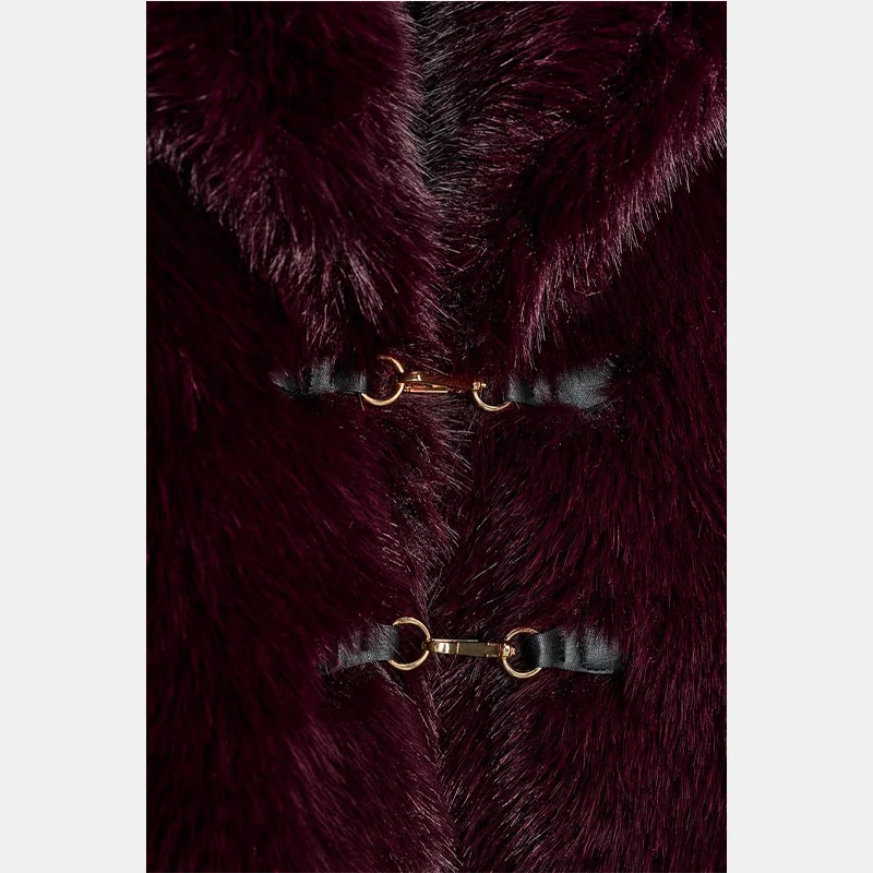 Elegant PU Fur Patchwork Jacket Women Loose Detachable Collar Lapel Double Breasted Jackets Female Fashion Winter Warm Outwear