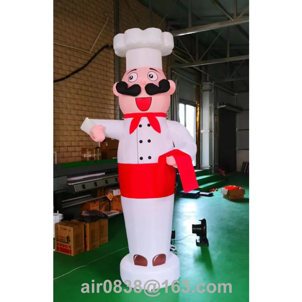 Custom Welcome Inflatable Chef Air Dancer With Waving Hand,Waving Arm Sky Dancer Tube Man For Restaurant Advertising