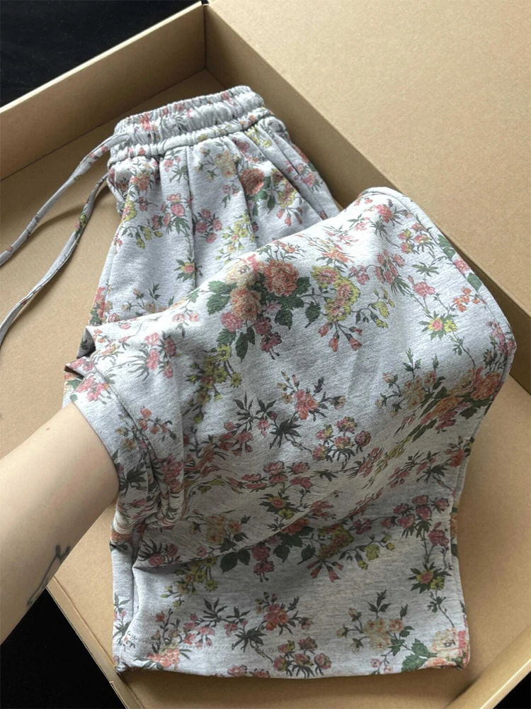 

Women Flower Print Baggy Y2k Pants Streetwear 90s Aesthetic Jogger Sweatpants Vintage Harajuku High Waist Trousers Clothes 2024