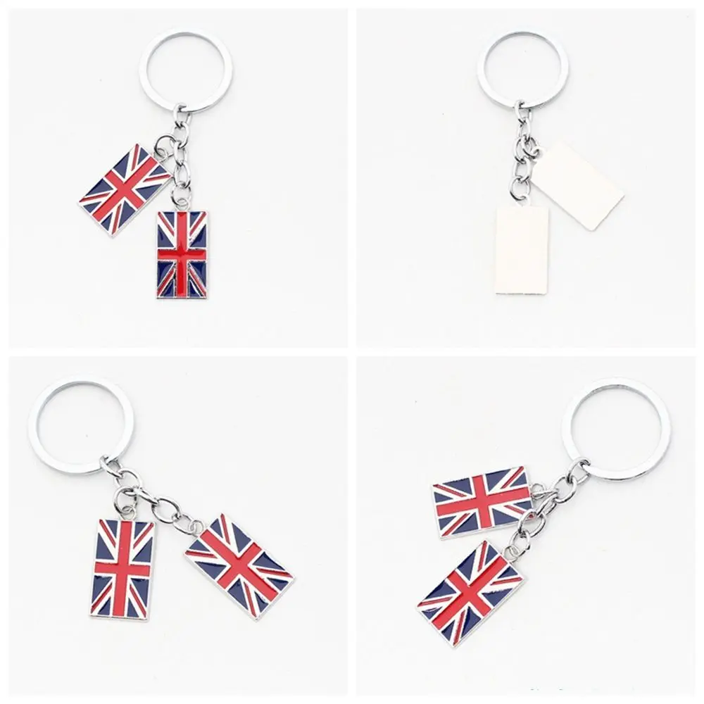 Metal Key Chain Excellent Quality Souvenir Gift UK Flag Keychain Heart Pendant Union Jack Keyring GB British Flag