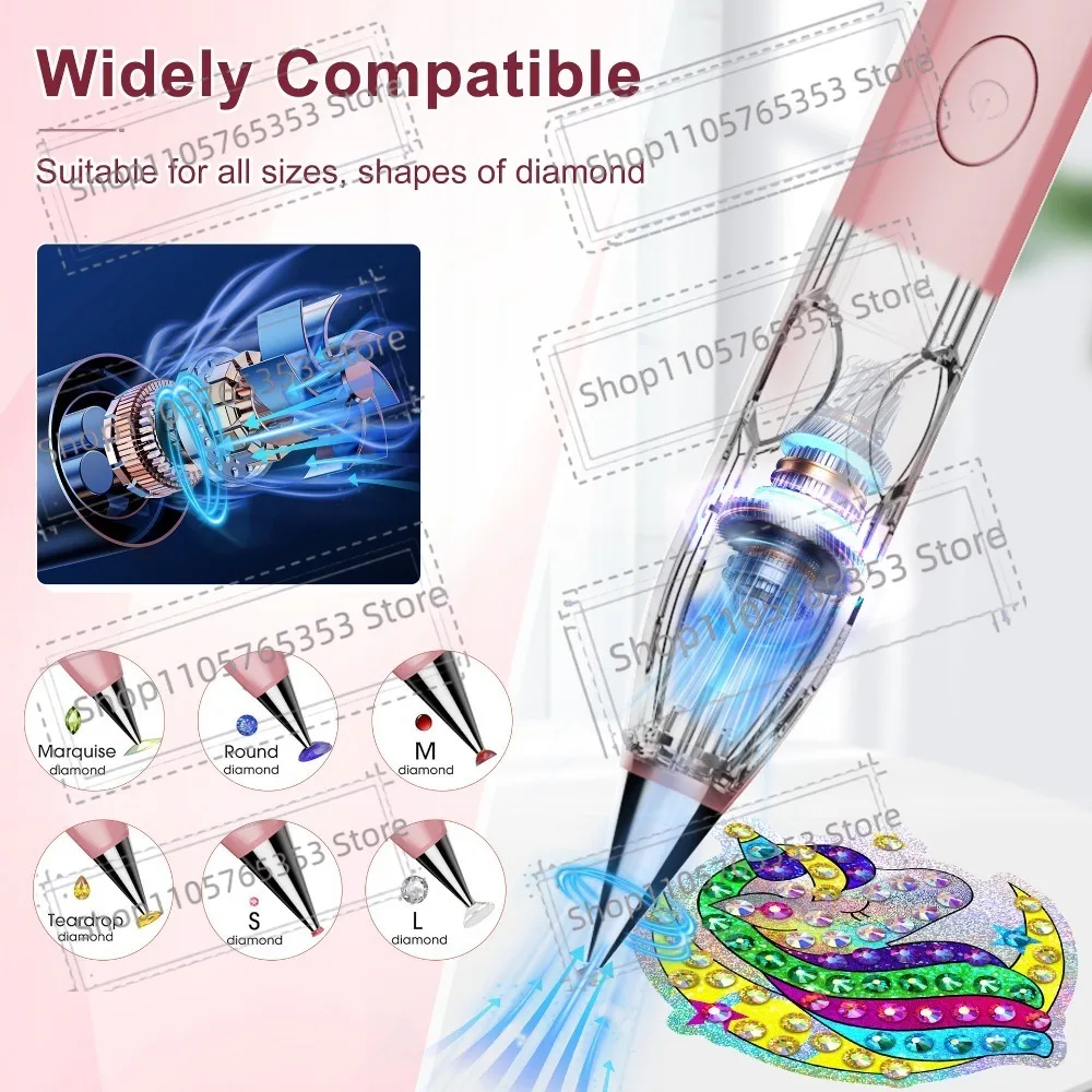 New Rechargeable Automatic Diamond Painting Pen Press Beaded Tool,Lasting Jewelry Making DIY Craft Diamond Painting Pick Up Tool