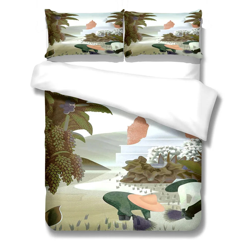 Country Cottage Ibérian Duvet Cover Set UK Single Double Queen King US Twin Full King Size Bed Linen Set