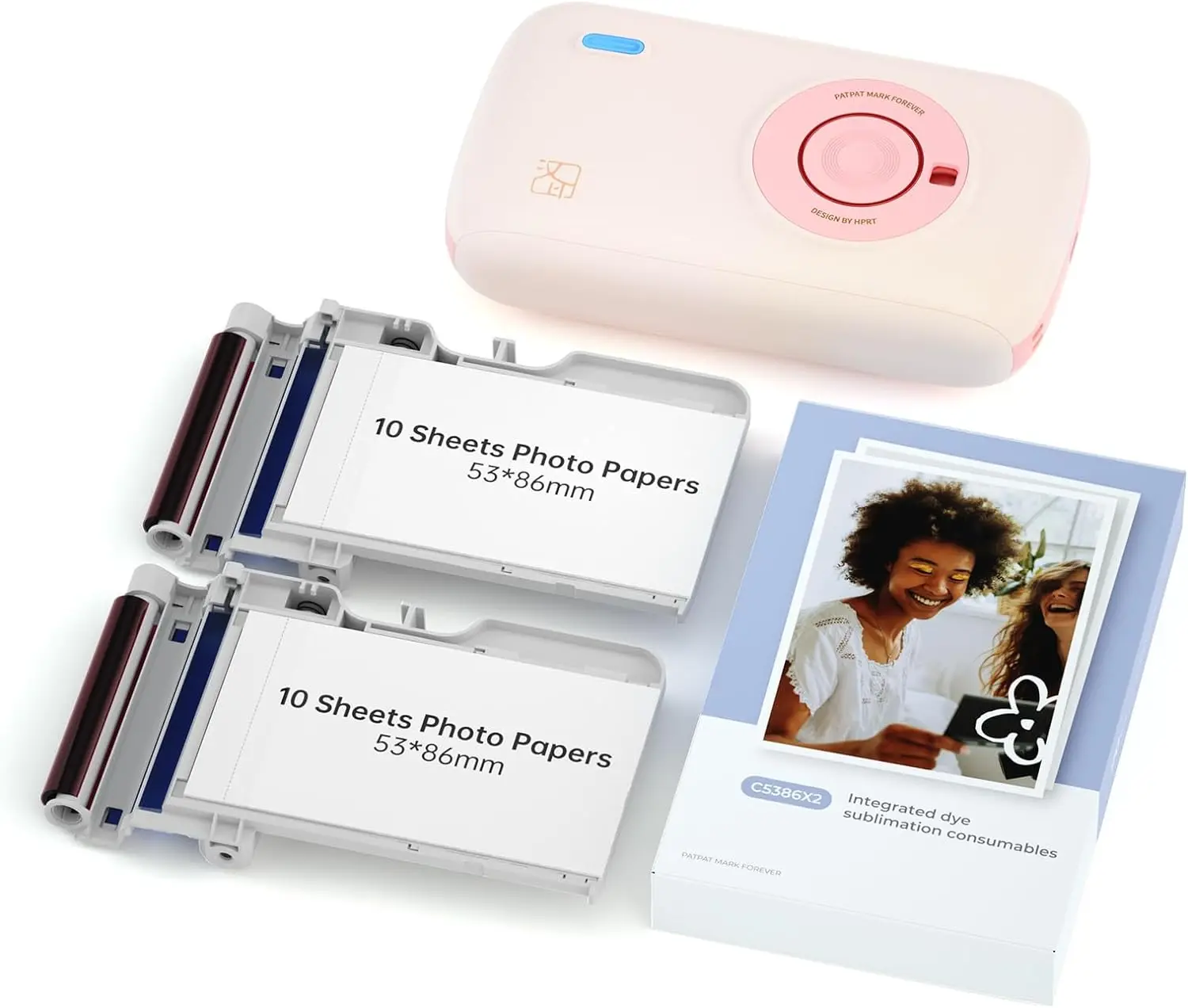 HPRT CP2100 Portable Photo Printer HD 300DPI Mini Instant Picture Printer Wireless Photo Printer with Bluetooth