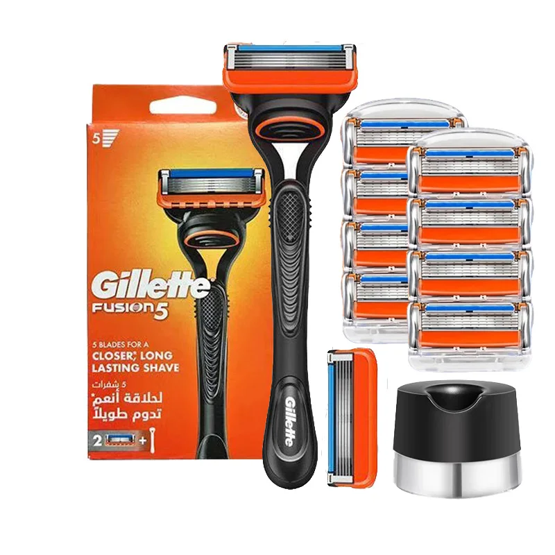 Gillette Razor Fusion 5 Men's Manual Shaving Safety Razor With Replacement Blades Refills 5 Layer Blade