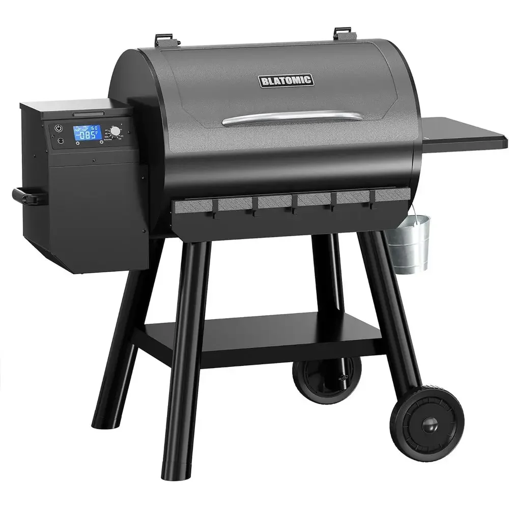 

Гриль-коптильня для древесных пеллет с ЖК-дисплеем, 700 куб. футов Гриль на пеллетах для кухонной зоны с автоматической подачей топлива и выгрузкой отходов, 500 ° Максимальная температура, 8 в 1